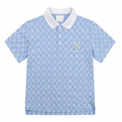 Áo MLB Monogram Allover Collar Short Sleeve T-shirt New York Yankees 31TSQM131-50S