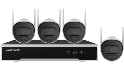 Bộ Kit Camera IP Wifi 2MP Hikvision NK42W0H - 4 Camera Hình Trụ + Đầu Ghi NVR 4 Kênh, Kết Nối Dễ Dàng, Tầm Nhìn Ban Đêm 30m