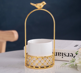 Bộ Lẵng Đựng Muỗng Nĩa Phong Cách Bắc Âu Gốm Sứ và Kim Loại - Trang Trí Bàn Ăn Độc Đáo, Quà Tặng Sang Trọng