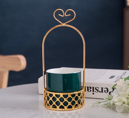 Bộ Lẵng Đựng Muỗng Nĩa Phong Cách Bắc Âu Gốm Sứ và Kim Loại - Trang Trí Bàn Ăn Độc Đáo, Quà Tặng Sang Trọng