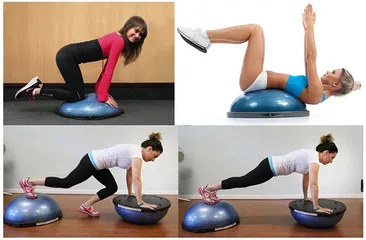 Bóng Tập Yoga Thăng Bằng Bosu BO0009 - Dụng Cụ Tập Thể Dục Kèm Bơm và Dây Kéo Thể Lực Chịu Tải Tối Đa 130kg