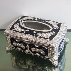 Hộp Đựng Giấy Ăn Hoàng Gia Lớn - Thiết Kế Tân Cổ Điển Khắc Chạm 3D Sang Trọng, Đồ Trang Trí Bàn Ăn, Quà Tặng Ý Nghĩa