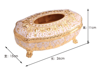 Hộp Đựng Giấy Ăn Hoàng Gia Lớn - Thiết Kế Tân Cổ Điển Khắc Chạm 3D Sang Trọng, Đồ Trang Trí Bàn Ăn, Quà Tặng Ý Nghĩa