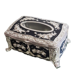 Hộp Đựng Giấy Ăn Hoàng Gia Lớn - Thiết Kế Tân Cổ Điển Khắc Chạm 3D Sang Trọng, Đồ Trang Trí Bàn Ăn, Quà Tặng Ý Nghĩa