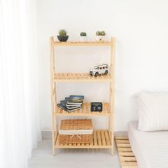 Kệ Chữ A Gỗ Thông 4 Tầng Phong Cách Hàn Quốc - Giá Sách Đa Năng Cho Phòng Ngủ, Văn Phòng, Homestay, Gọn Gàng, Hiện Đại