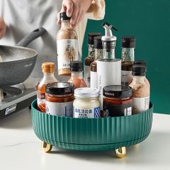 Khay Đựng Đồ Xoay 360 Độ Đa Năng - Khay Nhựa ABS Đựng Mỹ Phẩm, Gia Vị, Hoa Quả - Tiện Lợi và Dễ Dàng Vệ Sinh