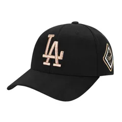Mũ MLB La Dodgers Diamond Adjustable Cap Black thêu chỉ vàng