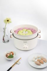 Nồi lẩu điện đa năng Hasto Hàn Quốc 6 chức năng 5L, kèm xửng hấp - Nấu lẩu, hấp, xào, hầm dễ dàng, tiện lợi cho gian bếp.
