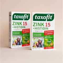 Viên Uống Taxofit Zink 15 Histidin Vitamin C - Hỗ Trợ Tăng Đề Kháng, Nâng Cao Khả Năng Miễn Dịch, Hộp 40 Viên