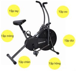 Xe Đạp Tập Liên Hoàn Genus-243 Thép Chịu Lực - Màn Hình LCD, Tải Trọng 90kg, Mềm Mại và Ổn Định cho Tập Luyện Tại Nhà