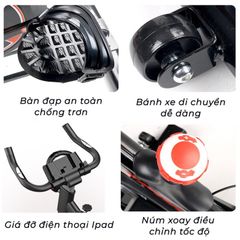 Xe đạp tập thể thao Jobur Spinbike GH-600 - Khung hợp kim chắc chắn, tải trọng 100kg, động cơ dây curoa êm ái, tiện lợi cho tập luyện tại nhà