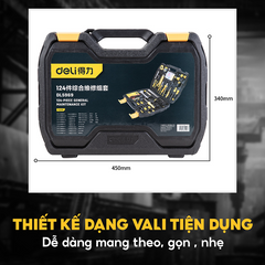 Bộ Dụng Cụ Sửa Chữa Deli Đa Năng 124 Chi Tiết - Bộ Dụng Cụ Thực Dụng Cao Cấp Cho Mọi Gia Đình, Tiện Ích Và Bền Bỉ