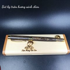 Bút Ký Trầm Hương Sánh Chìm TUDO Kèm Hộp Gỗ Sang Trọng - Đồ Viết Cao Cấp Mang Năng Lượng Tích Cực