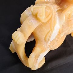 Cặp Tỳ Hưu Đá Ngọc Hoàng Long Để Bàn - Phong Thủy Tài Lộc, May Mắn Cho Bàn Làm Việc, Thần Tài, Quầy Thu Ngân