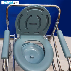 Ghế bô vệ sinh có bánh xe di chuyển Lucass GX-300 - Thiết kế chắc chắn, tiện lợi cho người già và người gặp khó khăn trong việc đi lại.