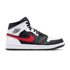 Giày thể thao Nike Jordan 1 Mid Black Chile Red White 554724-075