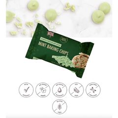 Hạt Socola Chip Trắng Choczero Peppermint - Hạt Nướng Không Đường Thơm Ngon, Thích Hợp Dùng Làm Bánh, 198g
