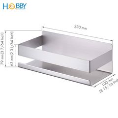 Kệ phòng tắm Inox 304 HOBBY Home Decor KCNX23 - Dán tường gạch men, thiết kế hiện đại, chống gỉ, tiện lợi sử dụng trong nhà tắm
