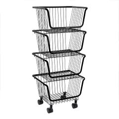 Kệ Rổ Đựng Đồ Nhà Bếp Sơn Tĩnh Điện Nhiều Tầng - Khung Thép Bền, Thiết Kế Khoa Học, Tiện Dụng Cho Bếp và SPA