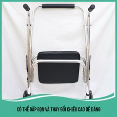 Khung Tập Đi Lucass W9 Có Đệm Ngồi Chắc Chắn - Thiết Bị Hỗ Trợ Di Chuyển Cho Người Già và Người Hồi Phục Sức Khỏe