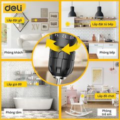 Máy Khoan Bắt Vít Không Dây Deli DL6261 - Pin 1500mAh, Mô-men Xoắn 20Nm, Đèn LED, Đầu Vít và Mũi Khoan Thay Thế, Dụng Cụ Đa Năng