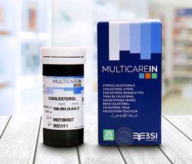 Que thử mỡ máu Cholesterol cho máy MultiCareIn - Hộp 25 Que, Đo Chính Xác và Nhanh Chóng, Sản Xuất Tại Ý