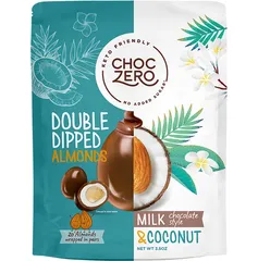 Socola phủ dừa hạnh nhân Double Dipped Almonds ChocZero