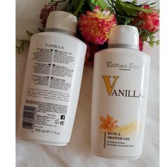 Sữa Tắm Bettina Barty Vanilla 500ml - Gel Tắm Dưỡng Ẩm, Mùi Hương Ngọt Ngào, Chăm Sóc Da Mềm Mại cho Nam Nữ