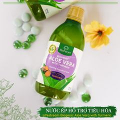 Nước ép nha đam Lifestream Biogenic Aloe Vera và nghệ - Hỗ trợ tiêu hóa tự nhiên, tăng cường sức khỏe hệ tiêu hóa 500ml