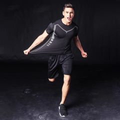 Áo Legging Thể Thao Cộc Tay Nam - Chất Liệu Polyester Cao Cấp, Thoáng Khí, Thích Hợp Tập Gym và Vận Động Thể Thao
