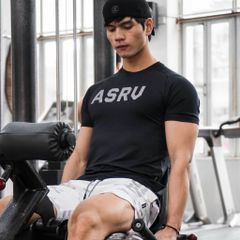 Áo Tập Gym Nam ASRV Ngắn Tay - Chất Liệu Thun Polyester Thoáng Khí, Ôm Body, Phù Hợp Tập Luyện Mọi Lực Lượng, Kiểu Dáng Thể Thao