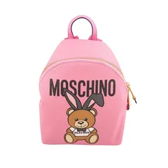 Balo Moschino Teddy Playboy Faux Leather Backpack Pink
