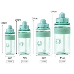 Bình Đựng Nước Thể Thao Ống Hút Dây Đeo - Nhựa PC An Toàn, Tiện Lợi Mang Theo Tập Gym, Du Lịch - Nhiều Màu Sắc 600ml-2000ml