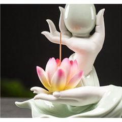 Bình Hoa Gốm Sứ Tay Phật Đốt Nhang - Phụ Kiện Trang Trí Phong Thủy Sang Trọng Cho Không Gian Sống Ấm Cúng