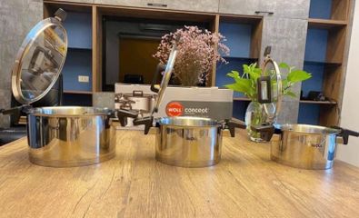 Bộ 3 Nồi Woll Concept NCSET004 Bằng Thép Cao Cấp - Sang Trọng, Truyền Nhiệt Tốt, Dễ Vệ Sinh Cho Tất Cả Các Loại Bếp Gas, Điện, Từ