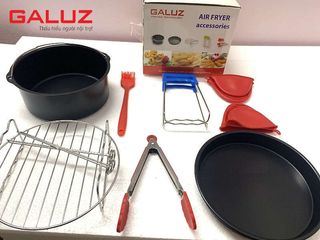 Bộ 7 Món Dụng Cụ Phụ Kiện Nồi Chiên Không Dầu Galuz - Dụng Cụ Nấu Ăn Tiện Ích, Nướng Thịt, Cá, Bánh, Công Nghệ Hiện Đại