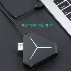 Bộ chia cổng HUB USB 2.0 Sidotech - Mở rộng kết nối cho laptop, PC, tương thích mọi hệ điều hành, cổng Audio 3.5mm, đèn LED báo hiệu