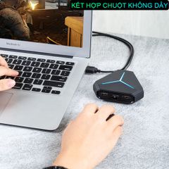 Bộ chia cổng HUB USB 2.0 Sidotech - Mở rộng kết nối cho laptop, PC, tương thích mọi hệ điều hành, cổng Audio 3.5mm, đèn LED báo hiệu