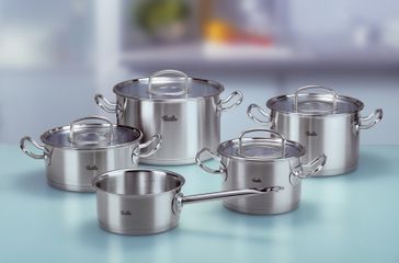 Bộ Nồi Inox Cao Cấp Fissler Original Profi Collection 5 Món - Thiết Kế Bền Đẹp, Dùng Cho Mọi Loại Bếp, Hiệu Suất Nấu Nướng Tối Ưu
