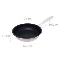 Chảo Chống Dính Vân Đá 3 Lớp Inox 304 FiveStar Plus 22cm/26cm/28cm - Bền Đẹp, An Toàn cho Sức Khỏe, Dùng Được Trên Mọi Loại Bếp