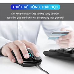 Chuột máy tính dây chống ồn Sidotech P20 - Thiết kế công thái học, LED game, độ nhạy 1200DPI, phù hợp văn phòng và chơi game