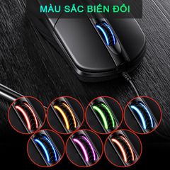 Chuột máy tính dây chống ồn Sidotech P20 - Thiết kế công thái học, LED game, độ nhạy 1200DPI, phù hợp văn phòng và chơi game