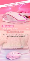 Chuột Gaming Không Dây Màu Hồng SIDOTECH Inphic W5P - Độ Nhạy 4000 DPI, Thiết Kế Đẹp Dành Cho Nữ Game Thủ, Tắt Âm Silent