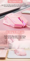Chuột Gaming Không Dây Màu Hồng SIDOTECH Inphic W5P - Độ Nhạy 4000 DPI, Thiết Kế Đẹp Dành Cho Nữ Game Thủ, Tắt Âm Silent