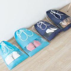 Combo 10 túi đựng giày dép vải Polyester chống nước, tiện lợi cho du lịch và dã ngoại, bảo quản giày gọn gàng, dễ dàng mang theo.