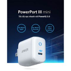 Củ Sạc Nhanh Anker A2615 PowerPort III 30W Chân Gập 1 Cổng - Sạc Điện Thoại, Máy Tính Bảng, Laptop, Thiết Kế Gọn Nhẹ, Tương Thích Type-C