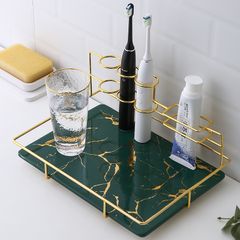 Khay sứ đựng đồ bàn chải và kem đánh răng phong cách Hàn Quốc sang trọng - Thiết kế độc đáo, chất liệu cao cấp, trang trí nhà cửa hoàn hảo
