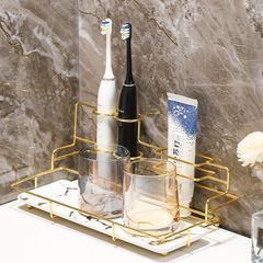 Khay sứ đựng đồ bàn chải và kem đánh răng phong cách Hàn Quốc sang trọng - Thiết kế độc đáo, chất liệu cao cấp, trang trí nhà cửa hoàn hảo