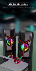 Loa Máy Tính Mini Để Bàn SIDOTECH DX19 - Hiệu Ứng Âm Thanh Stereo Bass Mạnh Mẽ và Đèn LED RGB Rực Rỡ