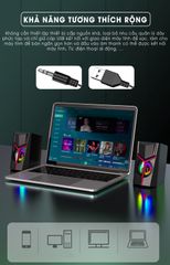 Loa Máy Tính Mini Để Bàn SIDOTECH DX19 - Hiệu Ứng Âm Thanh Stereo Bass Mạnh Mẽ và Đèn LED RGB Rực Rỡ